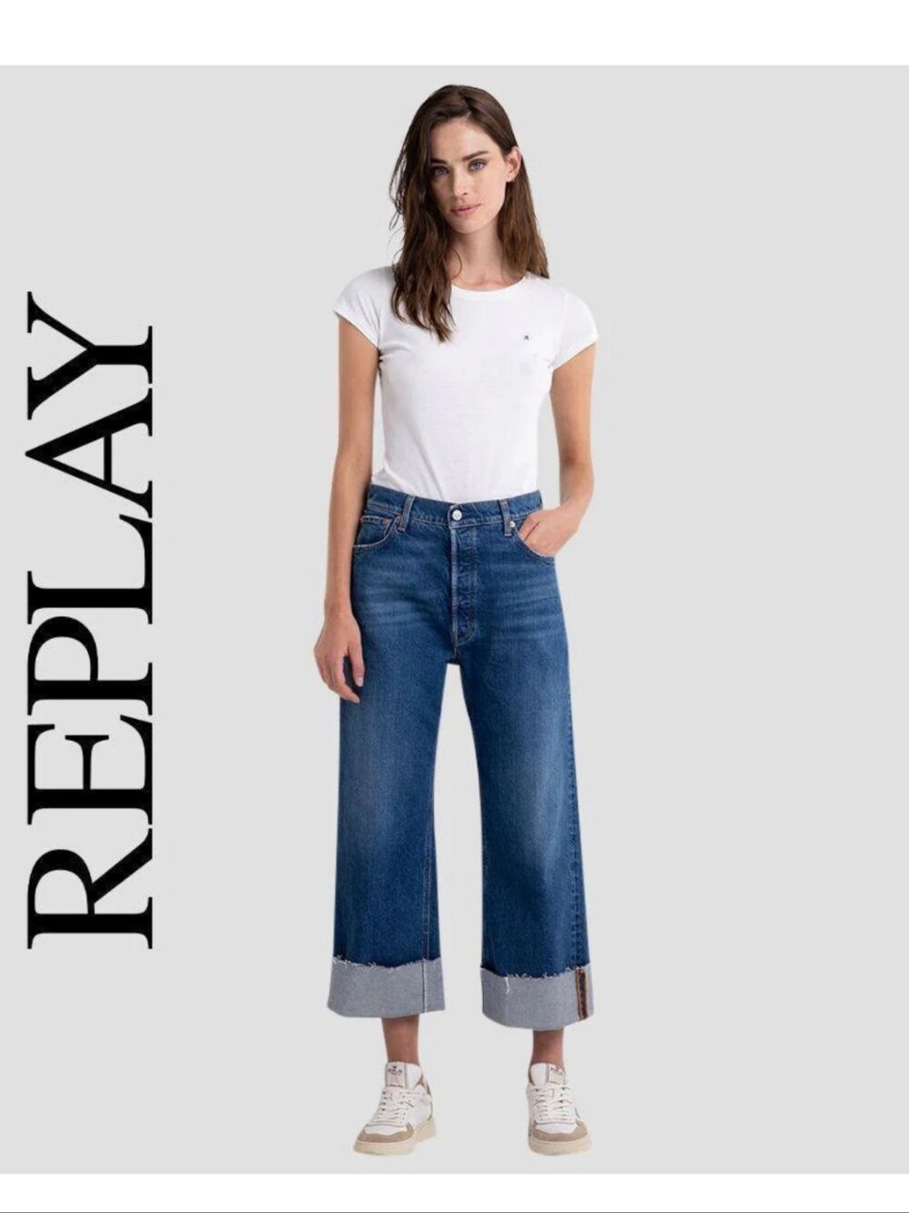 Replay 'Julliah' Wide Leg High Waist Rose Label Jeans Women's Size 27 Made Italy